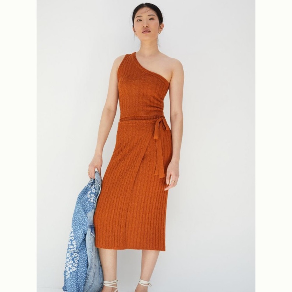 Anthropologie ribbed knit skirt set S NWT